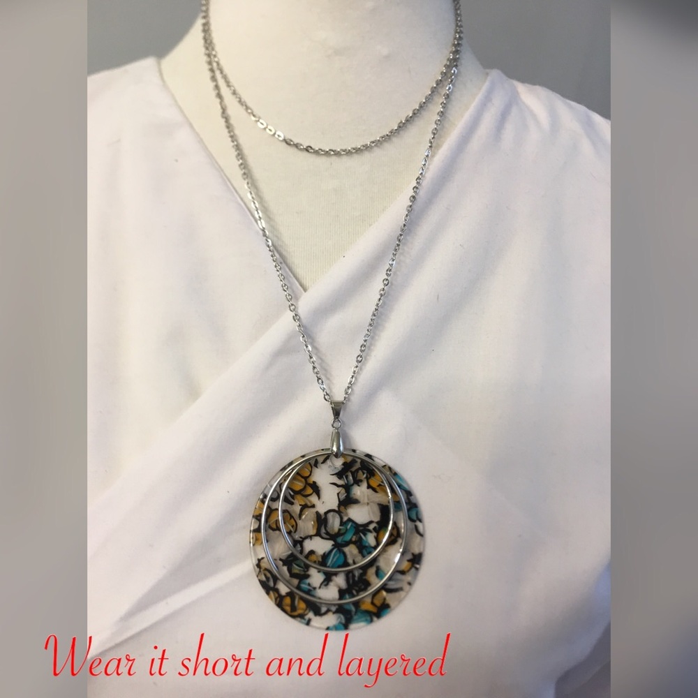 Metro Mosaic-blue-blue/multi necklace set - Picture 3 of 6